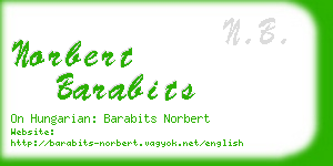 norbert barabits business card